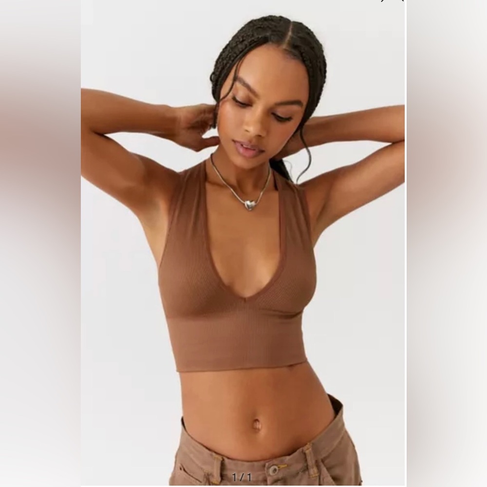 Brown Out From Under Hailey Seamless Plunge Bra Top